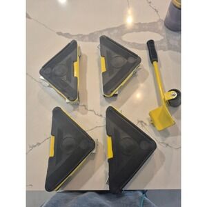 Furniture Lifter Mover Tool Set 5 Piece Heavy Duty Appliance Roller Wheel Yellow